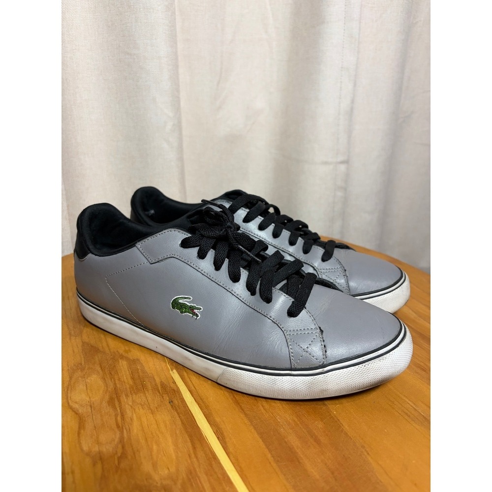 Lacoste Men's grey/black shoes sneakers Size US 10.5